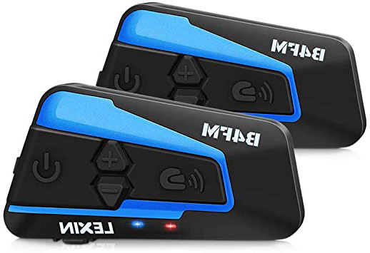 LEXIN 2x B4FM Intercomunicador Casco Moto, Moto Bluetooth Radio Comunicador para Casco, Manos Libres para Moto, Intercom Casco Moto para 4 Motoristas, Motocicleta Interphone con Cancelación de ruido