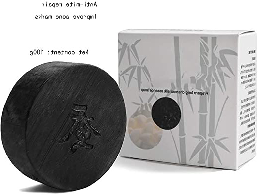 Jabón Sal Mar, Jabones Carbon Activo, Jabón Hecho Mano, Jabón Leche Cabra, Jabón Exfoliante, Trata Acné, Manchas y Piel Grasa Hidratante Blanqueamiento,Negro
