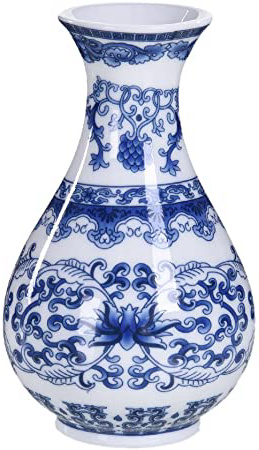 Jarrón de cerámica china azul