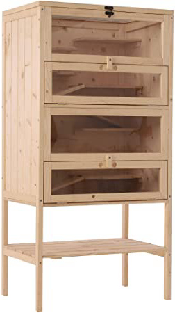 PawHut Jaula de Madera Tipo