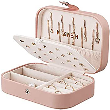 Joyero Organizador,Pequeña Joyero Viaje,Portátil, Cuero