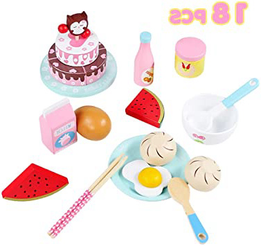 







Juguetes de Madera Cocina de Imitación Dinette Accesorios de Cocina Juego Educativos Regalo Niños 3 4 5 Años Niñas Niños (18 PCS)






