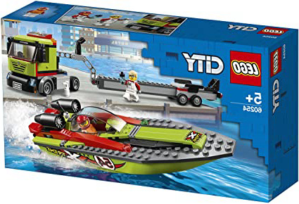 LEGO 60254 City Transporte de la Lancha de Carreras, Juguete