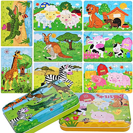 Fabu 8Pcs Puzzles de Madera