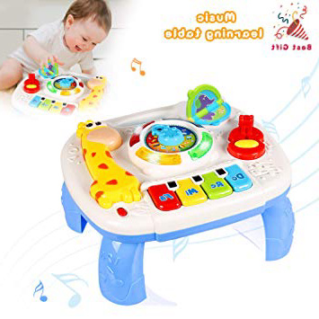ACTRINIC Mesa Musical De Estudio Juguete para Bebés De 6 A 12 Meses Juguete De Educación Temprana Juguete Musical Mesa De Juego Juguete para Niños De 1 2 3 Años-Sonidos y Luces Diferentes