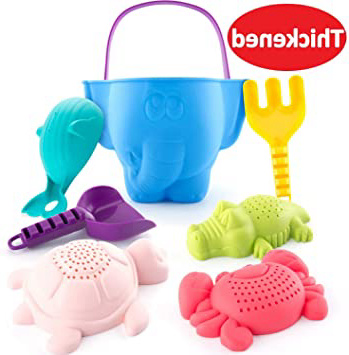 CubicFun Juguetes Playa Niños Bebe Conjunto de Juguetes Arena para la Playa Moldes de Animales Set Playa Juguetes Bañera Agua, Juguetes de Baño y Nieve 7 Piezas