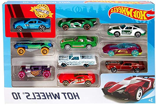 Hot Wheels Pack de 10 vehículos, coches de juguete (modelos surtidos) (Mattel 54886)