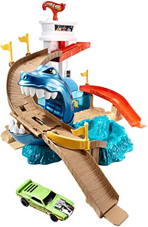 Hot Wheels - Pista Tiburón Devorador, Pista de Coches de Juguete (Mattel BGK04)