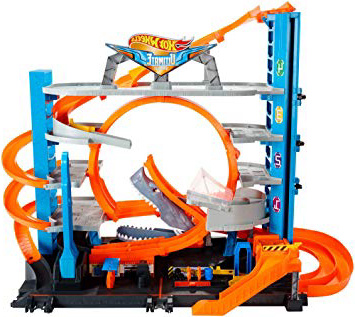 Hot Wheels FTB69 Mattel Súper Megagaraje, garaje para coches de juguete