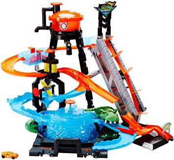 Hot Wheels Cocodrilo Destructor, pista de coches de juguete (Mattel FTB67)