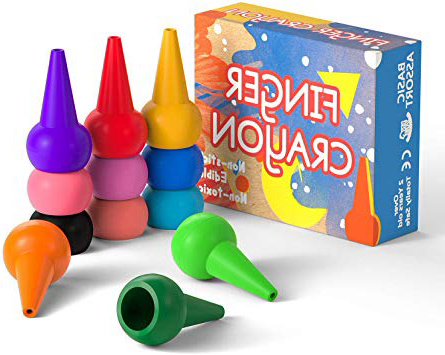 Gibot Lápices de Colores para niños, Agarre de Palma de la Mano, Surtido de 12 Colores, apilables y Apto para niños pequeños, Producto Seguro y no tóxico.