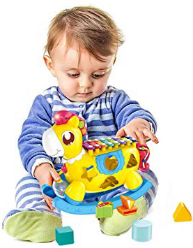 XIAPIA Juguetes Musicales Juguetes Bebe para Ponis,Juguetes con Musica Regalo Bebe Juguetes con Sonido con Xilófono,Luz,Música de Animales Juguetes Regalos para Bebes 2 años Juguete para Ninos
