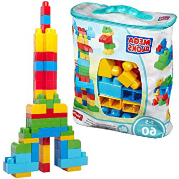 Mega Bloks Bolsa clásica con 60 bloques de construcción, juguete para bebé +1 año (Mattel DCH55)