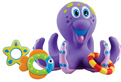 Nûby - Juguete de Baño Pulpo Flotante con Anillos, 18M+