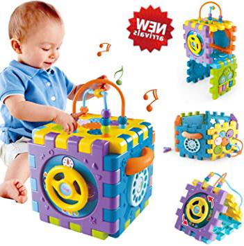 Juguetes para Bebé 6-18 meses Juguete Cubo de Actividades para Bebé, Centro de Juegos Multipropósito 6 en 1 con Música Los Mejores Juguetes de Regalo para Niños y Niñas Pequeños de 1 2 3 4 años