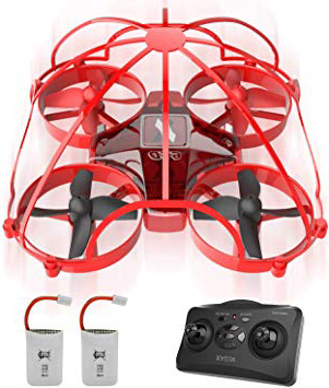 ATOYX Mini Drone para Niños y Principiantes, AT-66D RC Drone Protección Integral, 3D Flips,Una Tecla de Retorno, Modo sin Cabeza, Mejor Dron de Juguete, 2 Baterías,Rojo