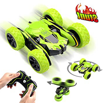 Joy-Jam Juguetes para Niños de 6-10 Años Coche Teledirigido 4x4 Coche RC, 2.4GHz Coche Radiocontrol Truco, Rotación 360° Tractor RC Regalos para Muchachos Adulto Verde