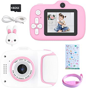 Kecow Cámara para Niños Juguete para Niños Cámara Digital para Niños 2 Inch HD Pantalla 1080P con Tarjeta de Memoria de 32GB Regalos Cámara Juguete para 3 a 12 años Niños y niñas