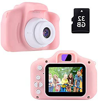TekHome Cámara Fotos Niños, Regalos Niña 3 4 5 6 Años, Juguetes Niña 7-12 Años, Regalos Cumpleaños Navidad Originales para Infantil,Cámara Digital 1080P HD Video,con 32GB Tarjeta SD,Rosa.