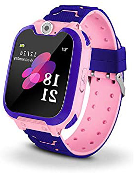 Niños Smart Watch Phone, La Musica Smartwatch para niños de 3-12 años Niñas con cámara Ranura para Tarjeta SIM Juego de Pantalla táctil Smartwatch Childrens Gift(Pink)