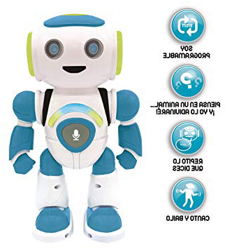 LEXIBOOK Robot Inteligente Powerman Junior Educativo e Interactivo, Lee la Mente, Baila, Toca Musica, Repite Las Frases, Mando a Distancia, Juguete a Partir de 3 años, Azul/Blanco (ROB20ES), Color