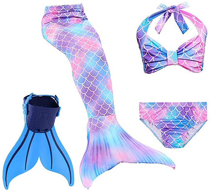 shepretty Traje de Baño Sirena de Las Muchachas Bikini Set