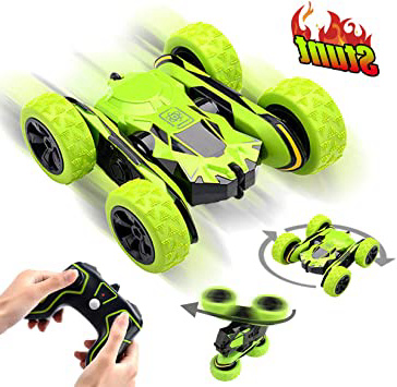 Joy-Jam Juguetes para Niños de 6-10 Años Coche Teledirigido 4x4 Coche RC, 2.4GHz Coche Radiocontrol Truco, Rotación 360° Tractor RC Regalos para Muchachos Adulto Verde