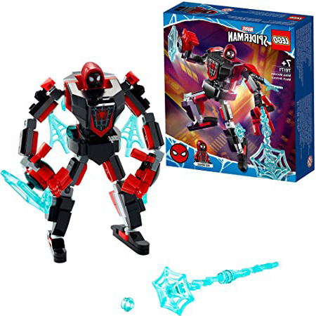 LEGO 76171 Spider-Man Armadura Robótica de Miles Morales, Figurita de Superhéroes Marvel, Juguete para Niños + 7 años
