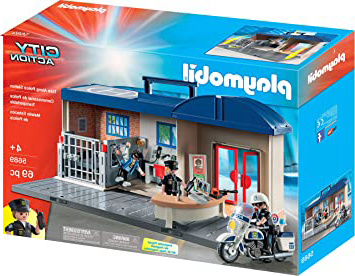 PLAYMOBIL- Comisaría Maletín Juguete, Multicolor, única (geobra Brandstätter 5689)