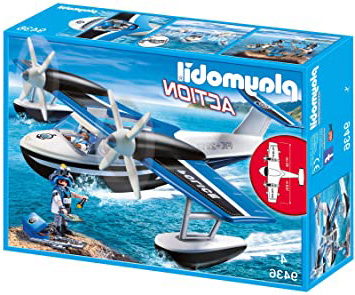 PLAYMOBIL- Hidroavión de Policía Juguete, Multicolor (geobra Brandstätter 9436)