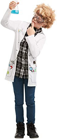 Rubies 640786 S - Chaqueta oficial de científico loco, uniforme, talla para niños de 9 a 10 años, unisex, multicolor, talla XL