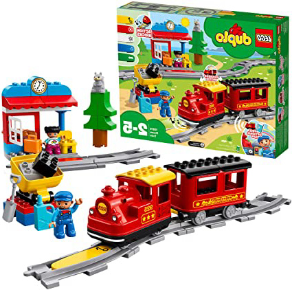 LEGO 10874 Duplo Town Tren de Vapor, Juguete de Construcción Educativo con Ladrillos para Niños y Niñas +2 años