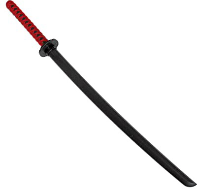 DEPICE Katana - Katana (plástico Duro, Mango de Color), Color Negro y Rojo