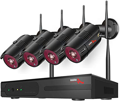【2020 Nuevo】 Kit Videovigilancia IP WiFi Inalámbrica 1080P 4CH NVR Sistema de Vigilancia WiFi 4 Cámaras de Seguridad con 1TB HDD Sistema CCTV, Visión Nocturna, Acceso Remoto, SWINWAY