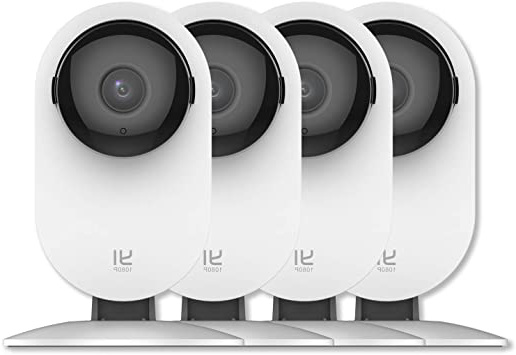 YI Cámara de Vigilancia Interior 1080P Domo Cámara IP Seguridad WiFi Mascota HD Inalámbrica con Visión Nocturna Detección Movimiento - 4 Unidades