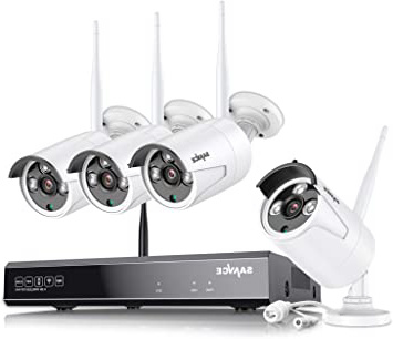 SANNCE Kit de Seguridad Inalámbrica 8CH NVR 1080P H.264 CCTV sin Disco Duro de Videovigilancia + 4 1080P Cámaras Sistema de Vigilancia WiFi - sin HDD