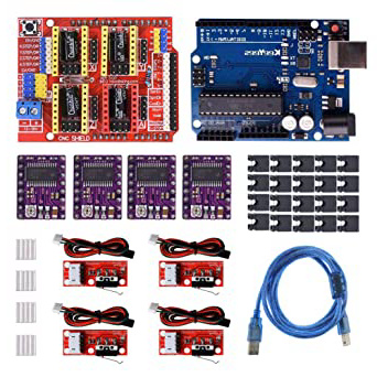 KeeYees Profesional Impresora 3D CNC Kit para arduino con tutorial, CNC Shield V3 con Jumper Caps + 4Pcs RAMPS 1.4 Mechanical Switch Endstop y DRV8825 GRBL Stepper Motor Driver