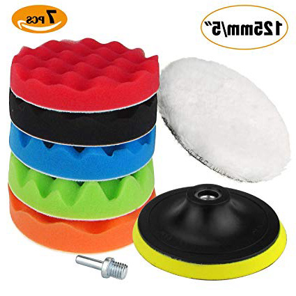 SunTop 125mm/5 Inch Esponja Pulir para coche, esponja pulir coche, adaptador accesorio taladro Pulidora Pulido Lana Kit Encerado Para el Coche Encerado Lijado