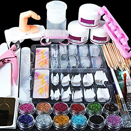 Saint-Acior Uñas Acrílicas y Uñas de Gel Accesorio para Manicura UV GEL Uñas Postizas Lima de Uñas DIY Uña Arte Herramiento para Nail Art Juego Completo Kit