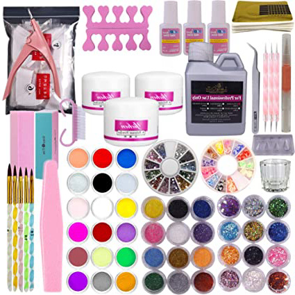 Juego completo de pinceles de gel acrílicos para uñas, kit de manicura