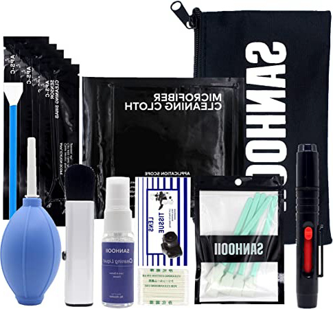 SANHOOII - Kit de limpieza de cámaras réflex digitales para limpieza de sensores y limpieza de lentes con bolsa de transporte para Canon / Nikon / Pentax APSC-Camera