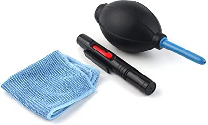 Kits Limpieza Cámara Réflex, Pgige 3 in 1 Kit de Limpieza de La Cámara, Lncluyendo (Paño de Limpieza + Lápiz de Lente + Limpieza con Soplado de Aire), Adecuado para Cámaras Digitales, Cámaras