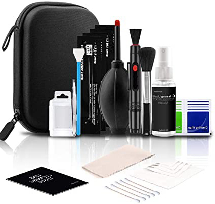 ParaPace Kit de limpieza de cámara profesional para la mayoría de las cámaras DSLR (Canon, Nikon, Sony): hisopos de limpieza APS-C / bolígrafo para lentes / solución de limpieza para lentes