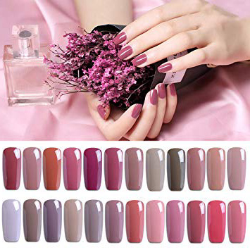 Clavuz 24pcs Kit de Esmaltes de Uñas Gel UV LED Semipermanente Serie de Nude Color Top Coat Base Coat Manicura y Pedicura