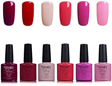 Elite99 Esmaltes Semipermanentes de Uñas en Gel UV LED, 6pcs Kit de Esmaltes de Uñas en Gel Soak Off 002