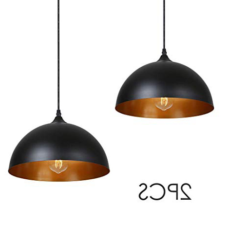 Lámpara de Techo Vintage, Tomshine 2 pack 3.94ft/1.2m Lámpara Colgante Retro de Metal,E27 Base de la Bombilla,Lámpara de Techo Industrial para Cocina Restaurante,Ø300mm