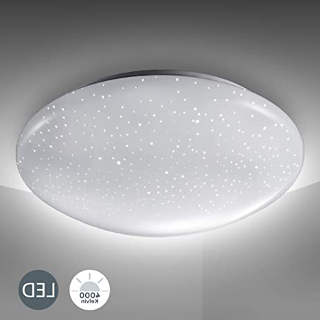 Lámpara de techo LED, decoración de cielo estrellado, lámpara de techo con luz blanca 4.000K 1.200lm, Ø28cm, LED integrado de 12W, lámpara de salón o dormitorio de bajo consumo, plástico, IP20