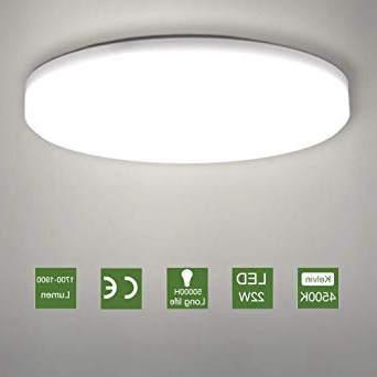 LED Lámpara de Techo,22W Moderna Plafón Led de Techo Redonda Ultra Delgado Φ30 cm Impermeable 1900LM 4500K Blanco Natural,LED Plafón para Baño Dormitorio Cocina Sala de Estar Comedor Balcón