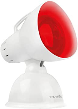 Medisana IR 100 Lámpara de calor infrarrojo de 100 vatios, lámpara de infrarrojos para mejorar el bienestar, radiador de calor para relajar los músculos