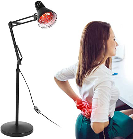275 W Lámpara con Infrarrojos Masajem para Termoterapia Lámpara con Infrarrojos Ideal Calefacción Lámpara de pie Regulable, Aliviar el Dolor Muscular